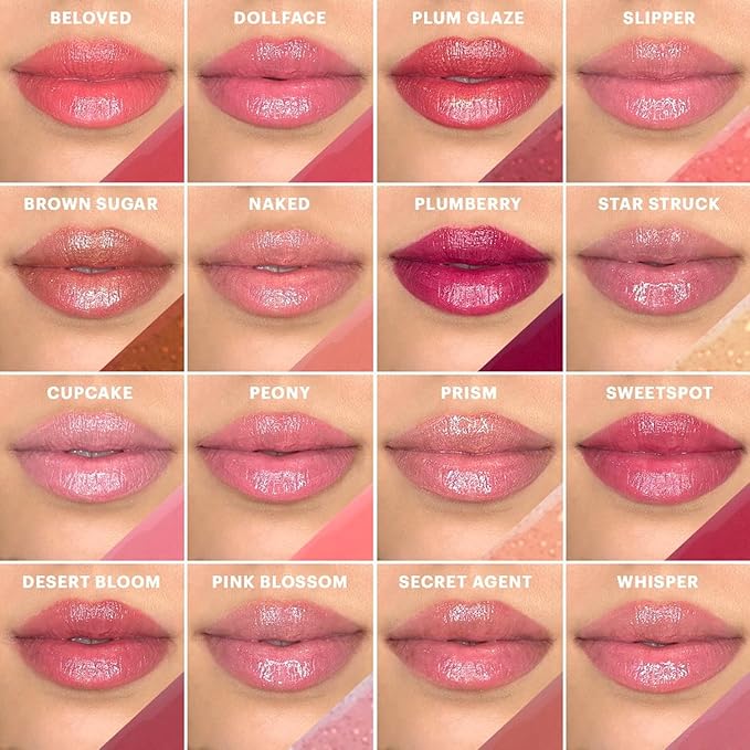 Glo Skin Beauty Lip Gloss in Star Struck - Sheer Brilliant Gold Shimmer - 20 Shades - Non-Sticky - Cruelty Free