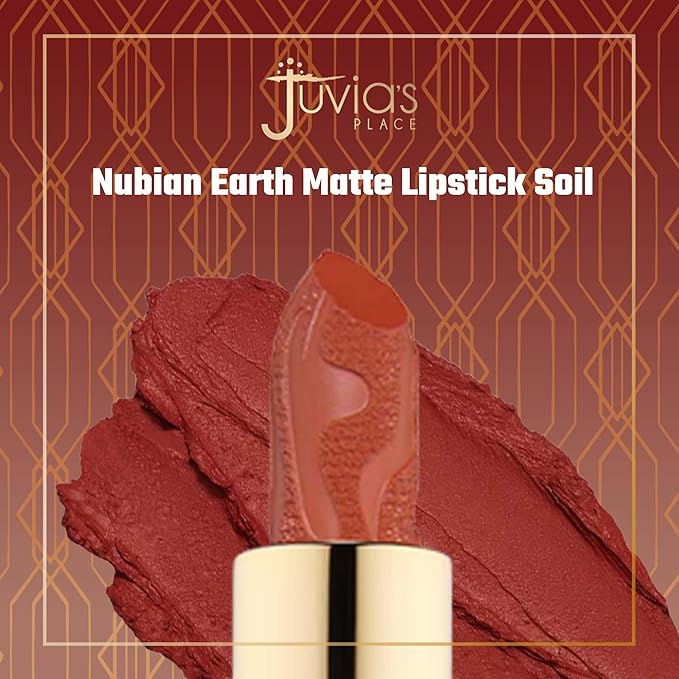 Juvia's Place Nubian Earth Matte Lipstick Soil - Long Lasting Makeup Moisturizing Lip Color Shades Richly Pigmented Smooth Finish Stay Smudge Proof Beauty Fresh Look Bright Hyaluronic Acid Balm