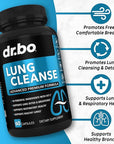 Lung Cleanse Support Supplement - Respiratory Supplements to Quit & Stop Smoking Aids - Herbal Detox for Lungs & Bronchial Health - Smokers Cleanser Breathe Aid for Mucus Clear Relief - 60 Capsules