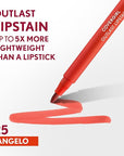 COVERGIRL Outlast, 25 Tangelo, Lipstain, Smooth Application, Precise Pen-Like Tip, Transfer-Proof, Satin Stained Finish, Vegan Formula, 0.06oz