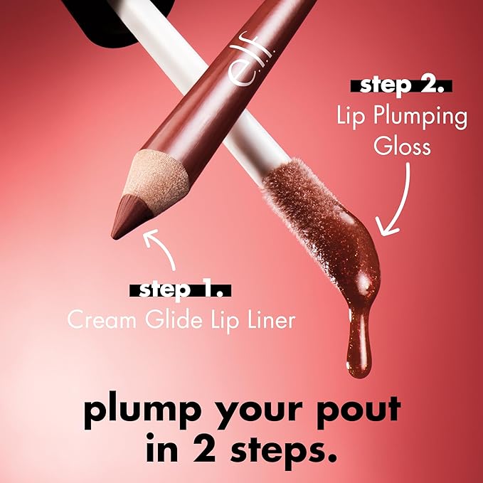 e.l.f. Lip Plumping Gloss, High-Shine Sheer Color, Hydrates & Creates Fuller Lips With Vitamin E, Vegan & Cruelty-Free, Pink Paloma, 0.1 Fl Oz