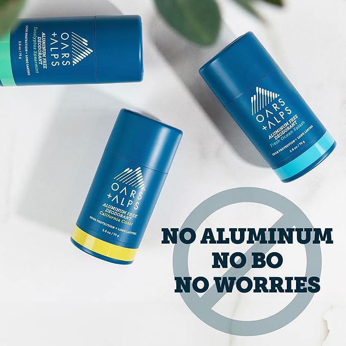 Oars + Alps Deodorant for Men & Women, Aluminum Free Deodorant for Men, Dermatologist Tested, Clean Ingredients, Non Toxic, Vegan, Long Lasting, Odor Protection, Variety Pack 3pk, 2.6oz