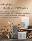 ARENCIA Organic Natural Dish Soap Bar – Non-Toxic, Vegan, Eco Kitchen Bar, Sustainable, Zero Waste, Plant-Based, Free of Fragrance, Cuts Through Grime, Camping, Oatmeal Dish Soap