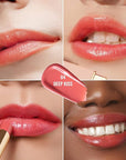 Oulac Coral Peach Red Lipstick for Women - Moisturizing Lip Stick Red, Glossy Tinted Lip Balm, Sheer Shine Juicy Finish, Lightweight and Hydrating Formula for Dry Lip Care, Vegan 2.2g/0.07oz (04)