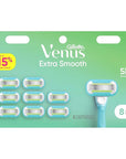 Gillette Venus Extra Smooth Women’s Razor Blades, 5-Bladed Razor Refills, 8 Count