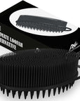 Avilana Silicone Body Scrubber – Gentle Shower Brush & Loofah Alternative- Food Grade & Lab Tested – Fast-Drying, Hygienic, BPA-Free Silicone Body Gentle Exfoliator (Black, Scalp)