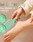 Silicone Foot Callus Remover - Nano Glass Foot File for Dead Skin and Cracked Heels - Callus Remover for Feet & Hard Skin - Ergonomic Foot Scrubber & Exfoliator for Soft, Smooth Feet - Green