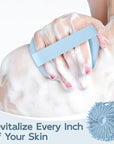 Silicone Body Scrubber, Exfoliating Body Wash Scrubbers Exfoliator, Shower Body Brush for Effective Showering Exfoliation and Gentle Massage (Blue)