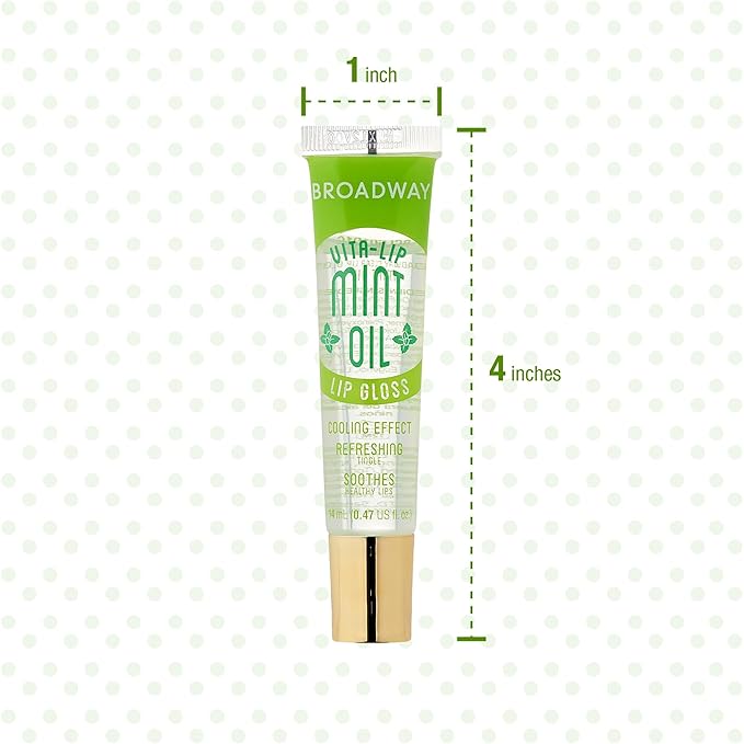 Ruby Kisses Broadway Vita-Lip Clear Lip Gloss (Mint Oil 6 Pack), Ultra-Hydrating & Soothing Formula with Vitamin Oils, High-Shine Non-Sticky Finish, Nourishing Glossy Lip Balm With Cooling Effect