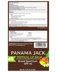 Panama Jack Sunscreen Lip Balm - SPF 45, Broad Spectrum UVA-UVB Sunscreen Protection, Prevents & Soothes Dry, Chapped Lips, Tropical, 2-pack