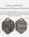 Silicone Body Scrubber - Exfoliating Bath Brush and Skin Cleanser - Shower Sponge for Gentle Body Scrub and Wash - Silicone Scrubbing Care Tool for a Refreshed and Renewed You - Gray