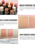 2 Pcs Cream Blush Stick Makeup Kit, Natural Shimmer & Matte Wand for Cheeks, Lightweight Blendable Silky Cream Makeup - #02 Soft Pink #03 Coral Orange