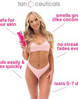 Tanceuticals Self Tanning Body Lotion - Light Self Tanner, Gradual Color Correcting & Natural Looking Sunless Tan – Quick Fake Tan, Bronze Glow - Fresh Coconut Scent & Healthy Ingredients (Light)