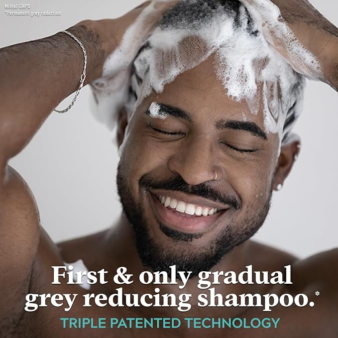 Just for Men Control GX Grey Reducing Shampoo for Textured Hair, Gradual Hair Color for Men with Keratin, 4 Fl Oz - Pack of 1 (Packaging May Vary)