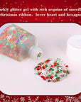 MEICOLY Christmas Face Body Glitter Gel,Christmas Hair Glitter,Christmas Accessories Stocking Stuffers Gift Decorations,Festival Face Glitter Makeup for Women Kids Girls,Chunky Glitter Face Paint