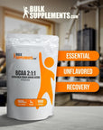 BulkSupplements.com BCAA 2:1:1 Powder - Branched Chain Amino Acids, BCAA Supplement, BCAAs Amino Acids Powder - Unflavored & Gluten Free, 1000mg per Serving, 1kg (2.2 lbs) (Pack of 1)
