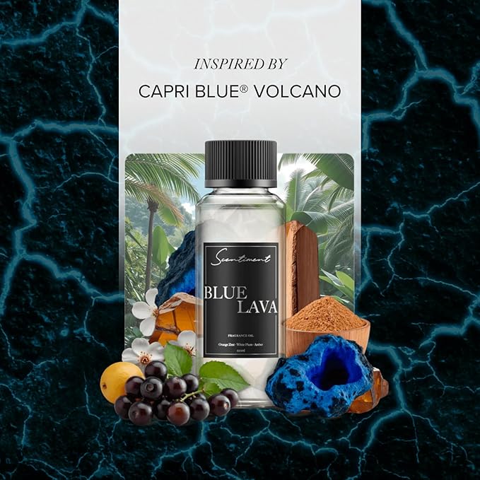 Scentiment Diffuser Oil - Blue Lava Designer Collection | Aromatherapy Home Fragrance | Luxurious Scent with Notes of Lime, Orange Zest, Cassis, Green Leaves (120 mL)