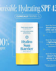 THE FACE SHOP Hydro Sun Barrier 2-in-1 Sunscreen & Moisturizer, Broad Spectrum SPF 45, Korean Sunscreen Skin care, Daily Hydrating Moisturizer for Face with Niacinamide, No White Cast