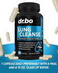 Lung Cleanse Support Supplement - Respiratory Supplements to Quit & Stop Smoking Aids - Herbal Detox for Lungs & Bronchial Health - Smokers Cleanser Breathe Aid for Mucus Clear Relief - 60 Capsules
