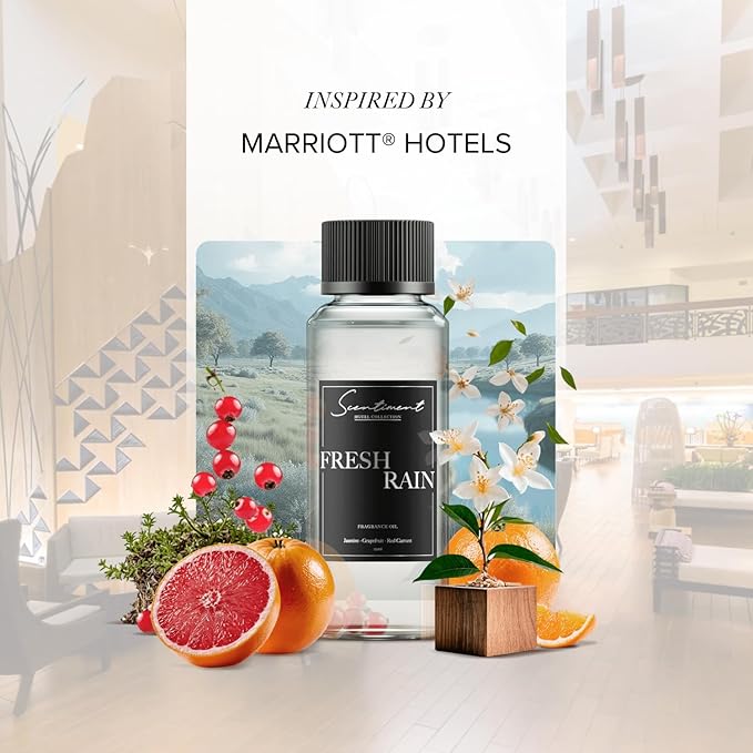 Scentiment Diffuser Oil - Fresh Rain | Aromatherapy Home Fragrance |Inspired by Marriott® Hotels | Luxurious Scent with Notes of Fresh Grapefruit and Crisp Red Currant (20 mL)