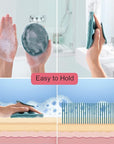 INNERNEED Soft Silicone Body Cleansing Brush Shower Scrubber, with PP Shower Brush for Cellulite Treatment, Lymphatic Drainage and Blood Circulation Improvement
