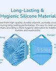 Silicone Body Scrubber - Exfoliating Bath Brush and Skin Cleanser - Shower Sponge for Gentle Body Scrub and Wash - Silicone Scrubbing Care Tool for a Refreshed and Renewed You - Blue