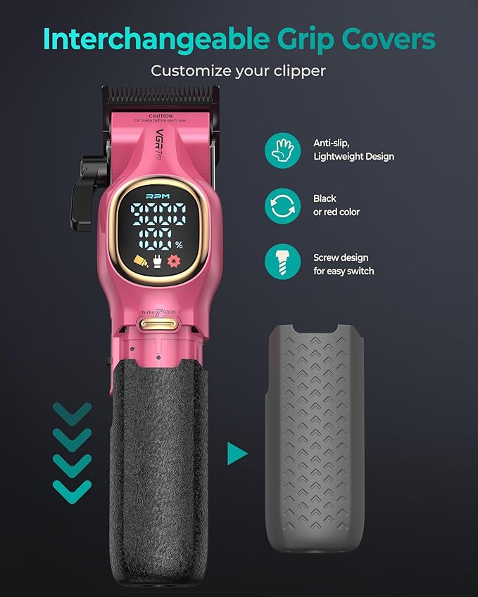Professional Hair Clippers for Men, Professional Barber Clippers and Trimmer Set, Cordless Hair Clippers for Hair Cutting with Package Case, Powerful 9000 PRM Rechargable Electric Clippers