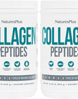 Natures Plus Collagen Peptides - 0.65 lbs Powder, Pack of 2 - Hair, Skin, Nail & Joint Health, Immune System Support - Non-GMO, Gluten Free - Up to 56 Total Servings