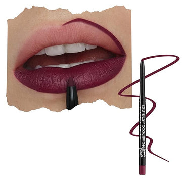 Runway Rogue Designer Liner Lip Pencil, Matte Rich Burgundy-Blackberry Lip Liner Pencil and Lip Liner Sharpener, ‘Throwback’