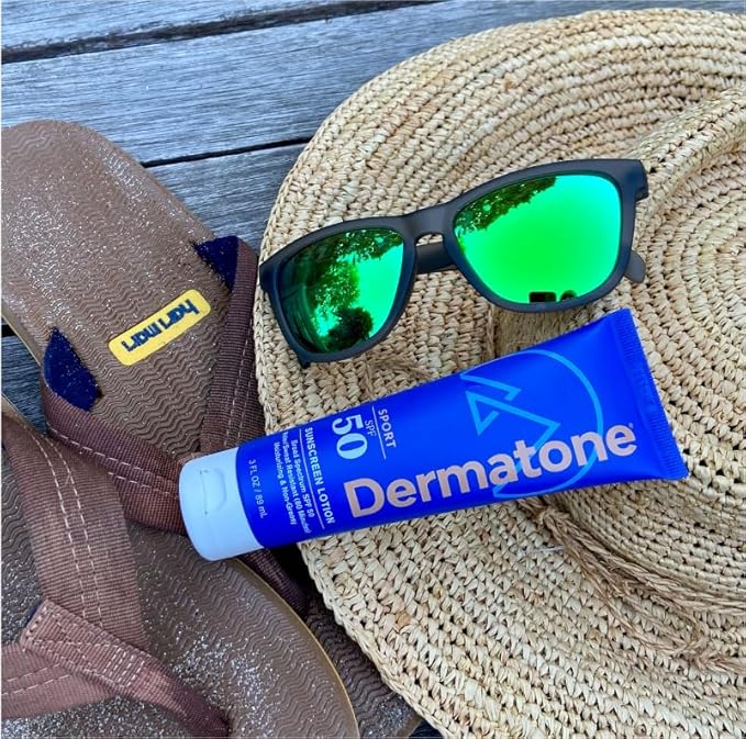 Dermatone Sport Sunscreen Lotion SPF 50 | Water/Sweat Resistant (80 min) | Oxybenzone and Octinoxate Free Sunscreen for Body and Face | Moisturizing | Broad Spectrum Protection SPF Lotion | 3oz