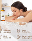 Jojoba Carrier Oil for Skin Pure Massage Oils 16 fl.oz.Cold Pressed Unrefined Natural Jojoba Oil for Hair,Face Body,Ear Stretch,Nails,Deeply Moisturizing for Essential Oils Mixing