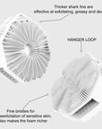 iTokGoK® Premium Silver-Infused Double-Sided Design 2-in-1 Silicone Body Scrubber for Men,Body Buffer Scrubber for Sensitive Skin, Ergonomic No-Slip Handle, Long-Lasting & Easy to Clean - White