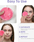 SUNLAND Reusable Makeup Remover Pads for Face,Eye,Lips 16 Pack Microfiber Face Cleansing Gloves Washable with Laundry Bag and Travel Bag Rounds Toner Pads（Round 3.15inchx16 Pink）