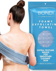 BONDI Exfoliating Washcloth for Smooth Skin - Extra Long - Perfect for Back Scrubbing - Made in Japan