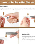Dermaplaning Tool for Face, 20 Blade Refills, Dermaplane Razor for Face, Hair Remover Blade for Eyebrows and Peach Fuzz, Facial Shaver for Women That Helps Exfoliate and Smooth The Skin