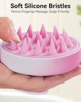HEETA Scalp Massager Hair Growth, Soft Silicone Scalp Scrubber Shampoo Brush for Exfoliation, Dandruff Removal Head Massage Stress Relax, Wet & Dry Use for Thick Thin Curly Hair Care, Gradient Purple