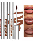Peel Off Lip Stain Tattoo Set, 3 Colors Peel Off Lip Liner, Removable Lip Liner Set, Matte Finish Waterproof Lip Liner Pencil, Transfer-proof Peel Off Lip (3Colors/Set, B)