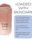 MOB Beauty Hydrating Shine Lip Balm M139 Cool Nude – Tinted Lip Balm Stick with Jojoba & Sunflower Oils, Clean Vegan Organic Lip Care for Nourished, Glossy Lips