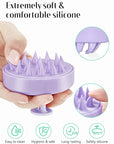 HEETA Shampoo Scalp Brush Massager Hair Growth, Scalp Scrubber with Soft Silicone Bristles for Dandruff Removal, Hair Brush Exfoliator, Light Purple
