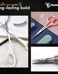 Hair Trimming Scissors Set, Grooming Scissors for Facial Hair, Nose Hair, Mustache, and Beard Grooming, Stainless Steel Eyebrow Scissors
