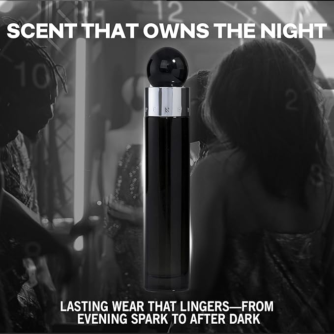 Perry Ellis 360° Black Eau De Toilette Spray for Men - Mens Cologne, Long Lasting Perfume, EDT, Fragrance with Notes of Ginger, Cardamom & Tobacco Leaf - 3.4 fl oz (100 mL)