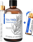 HIQILI Tea Tree Oil for Skin, Hair Restoration, Added to Shampoo, Body Wash, Foot Soak Use - 3.38 Fl Oz