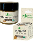 Earth's Daughter Organic Brown Sugar Lip Scrub 0.7 oz - USDA Organic Lip Exfoliator Scrub for Dry Lips - Fair Trade, Brown Sugar, Jojoba Oil, Beeswax, Coconut Oil - Scrubber Exfoliator
