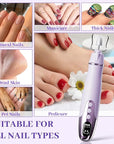 Aleanu Professional Manicure Pedicure Kit - 10 Speeds Cordless Nail Drill丨Rechargeable Pedicure Tools for feet, Nail Drill for Thick Nail Toenail Cuticle Women Men Baby Pets(Purple)