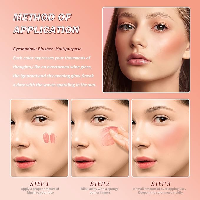 AKARY Soft Liquid Blush Makeup Lightweight, Velvet Beauty 01 Peach