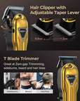 Electric Hair Clippers for Men, Cordless Clipper and Trimmer Set, Clippers for Hair Cutting Kit with Long Battery Life, Hair Grooming Trimmer for Family Kids and Self-Haircut Use