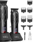 Brightup Barber Hair Clippers [Brushless 9000RPM & Cordless] for Men, Professional Clippers & Trimmers Set with USB-C Charging Stand, Hair Tools Cutting Kit with LCD Display, Gift for Men