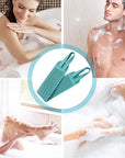 Inmorven Back Scrubber for Shower Exfoliating Body Scrubber 40 inch Double-Sided Back Exfoliator Scrub Towel, Bath Body Brush Widened Back Washer with Handle for Men and Women Green