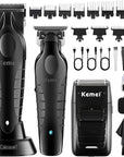 KEMEI Professional Hair Clipper, Hair Trimmer, Beard Shaver Set for Men, Electric Cordless Barber Clipper Beard Trimmer, Rechargeable Fade Clipper Haircutting Kit, KM-2299, KM-2296, KM-1102