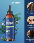 Botanic Hearth 100% Pure Rosemary Oil For Hair Growth | Infused with Biotin, Jojoba & Castor Oil | Hair Oil Repairs Dry Damaged Hair, Strengthening, Healthier - Hair Tonic, 4.0 fl oz